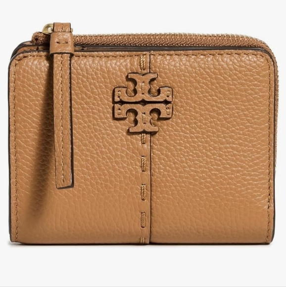 Tory Burch Handbags - Tory Burch McGraw Bi-Fold Wallet Womens  Leather Camel Brown